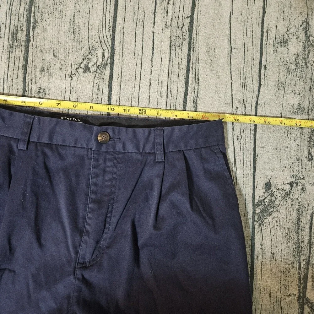 Adidas Golf Shorts Stretch Match  Chinos Mens 34 Navy Play Pleated‎ 9
